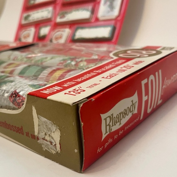 Vintage 1950’s “Rhapsody” Festive Foil Foursome Wrapping Paper and Tags Set🎅🏻 - Picture 13 of 13